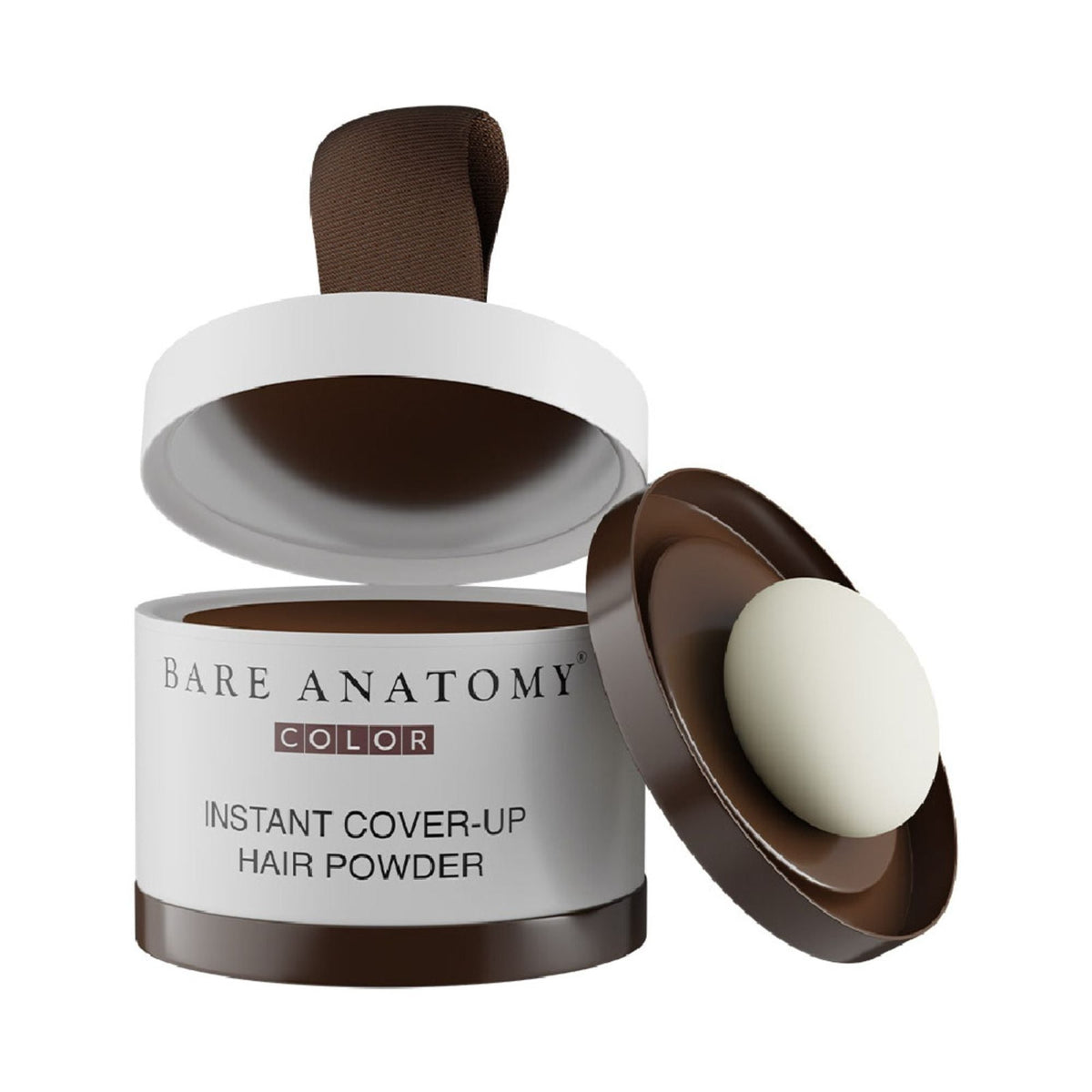 Bare Anatomy Cover-Up Hair Powder 100% Instant Grey Coverage Seamless Natural Finish - Brown | Grocsy