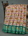 Vibrant Shades of Cream Patola Print Semi Chanderi Saree By Gayathri Reddy Designer Studio | Grocsy