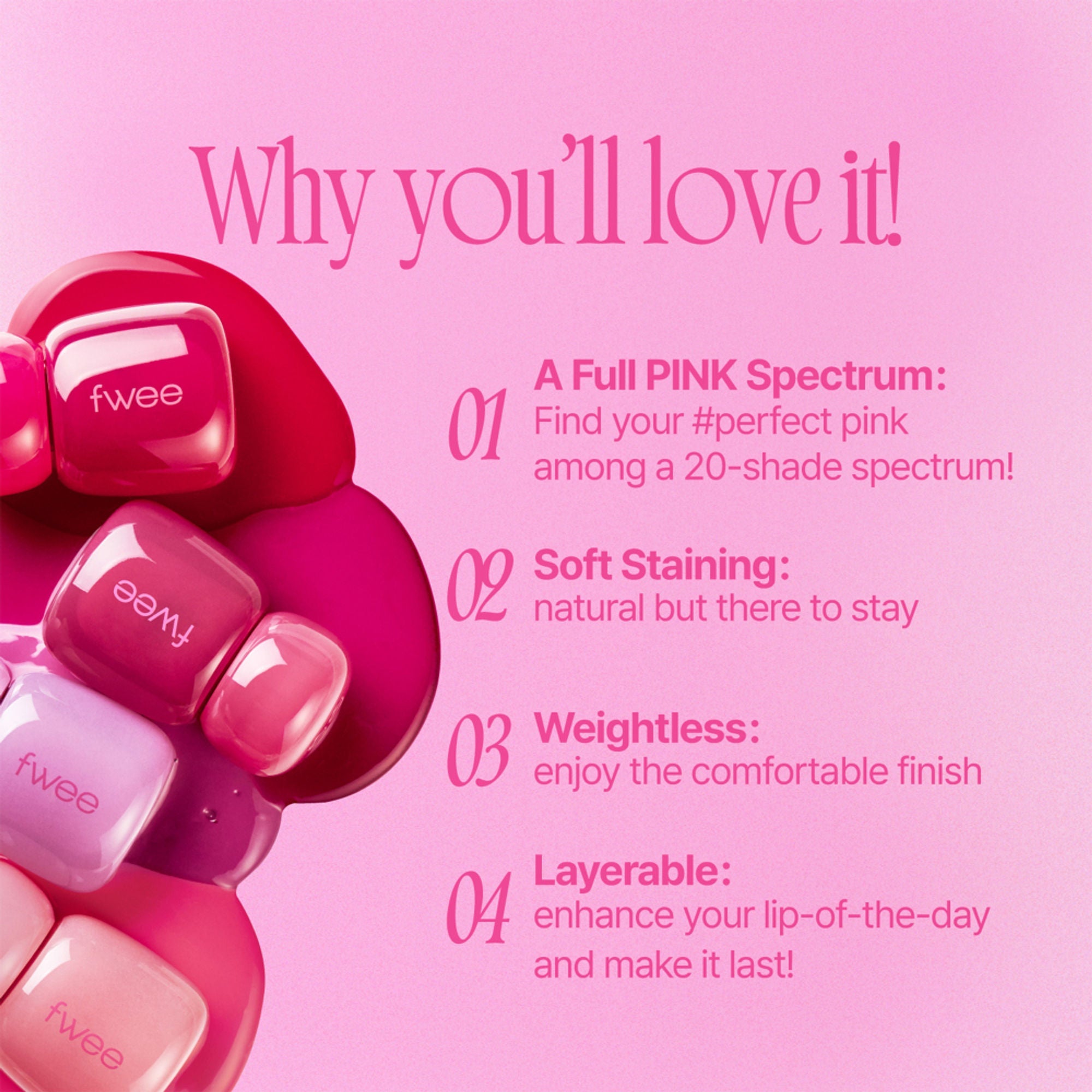 fwee Pink Obsession Stay-Fit Lip Tint - M02 Lilac Pink | Grocsy