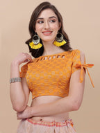 Lorenvalley Fashion Peach Brocade Fabric Lehenga & Unstitched Blouse With Dupatta | Grocsy