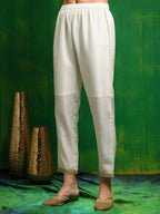 Sequinned Embroidered Silk Blend Kurta With Pant & Embroidered Dupatta, White - Hiral Fashion | Grocsy