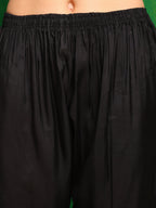 Pakistani Embroidered Kurta With Pant & Dupatta, Black - Hiral Fashion | Grocsy