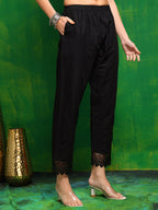 Pakistani Printed Kurta With Pant & Dupatta, Black - Hiral Fashion | Grocsy