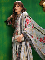 Pakistani Printed Kurta With Pant & Dupatta, Black - Hiral Fashion | Grocsy