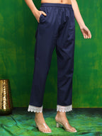 Pakistani Printed Kurta With Pant & Dupatta, Blue - Hiral Fashion | Grocsy