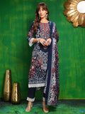 Pakistani Printed Kurta With Pant & Dupatta, Blue - Hiral Fashion | Grocsy