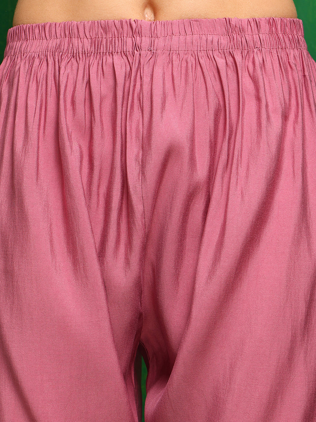 Artificial Flower & Lace Detailing Kurta With Pant & Dupatta, Pink - Hiral Fashion | Grocsy