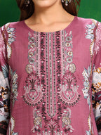 Pakistani Printed Kurta With Pant & Dupatta, Pink - Hiral Fashion | Grocsy