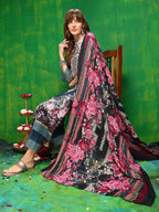 Pakistani Printed Kurta With Pant & Dupatta, Teal - Hiral Fashion | Grocsy