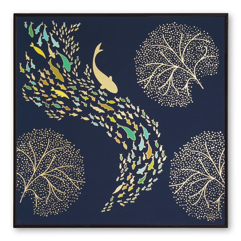 Tehzeeb Creations Golden Embossed Wall Painting | Grocsy