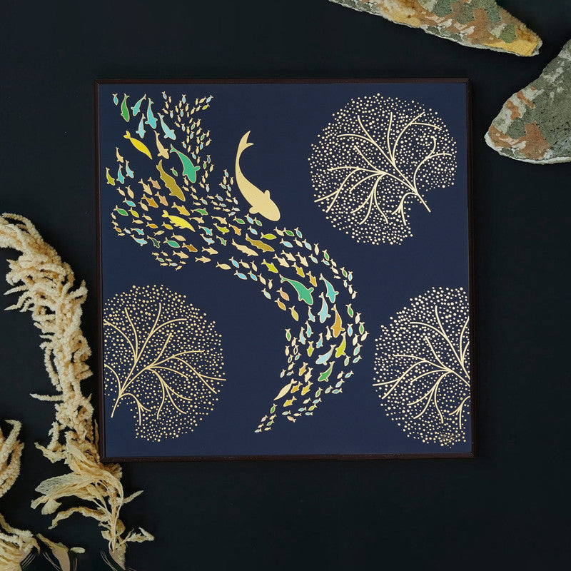 Tehzeeb Creations Golden Embossed Wall Painting | Grocsy