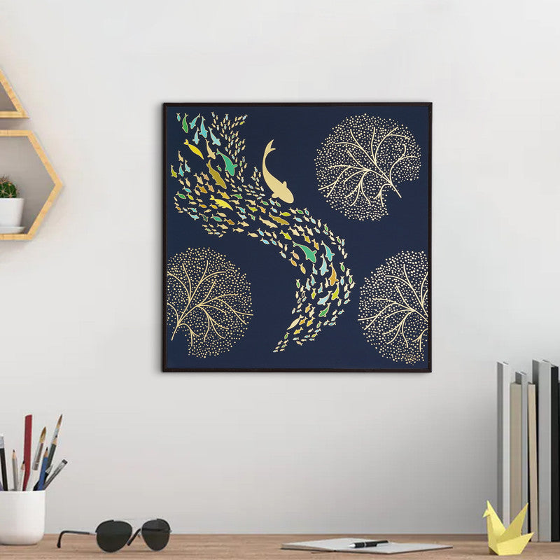 Tehzeeb Creations Golden Embossed Wall Painting | Grocsy