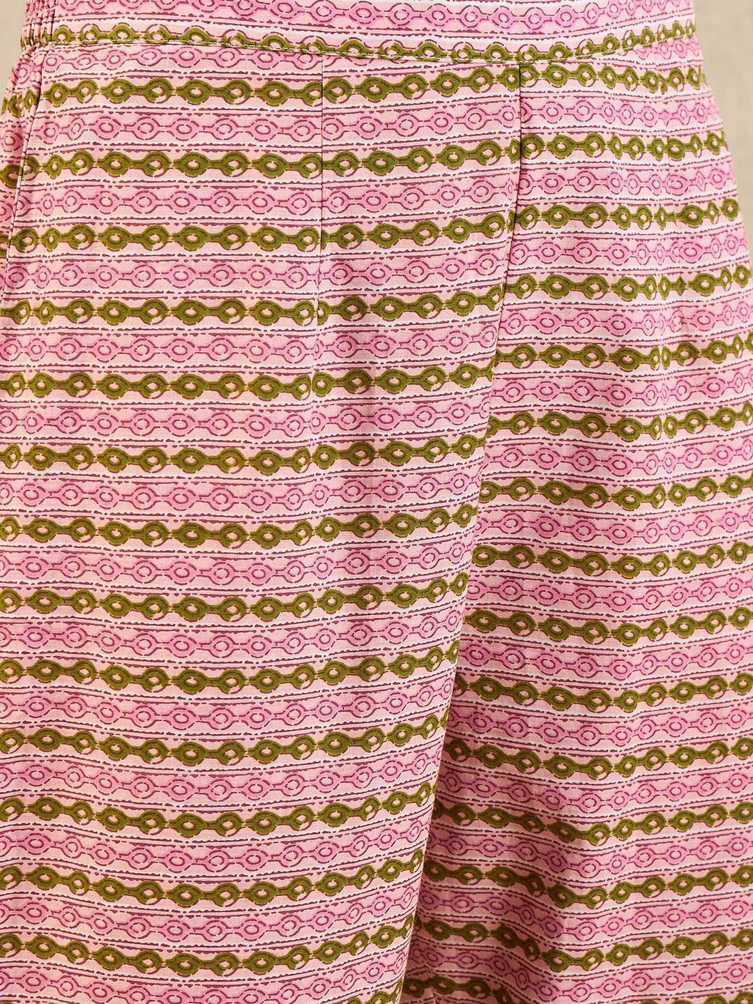 Indo Era Floral Printed Empire Pure Cotton A-Line Kurta With Trousers & Dupatta | Grocsy