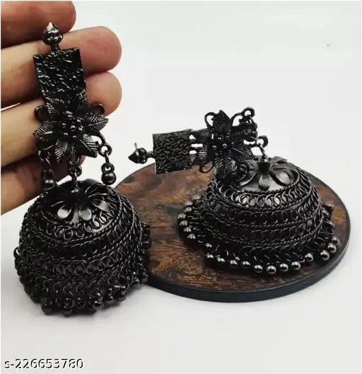 Tehzeeb Creations Women's Antique Colour Oxidised Earrings | Grocsy