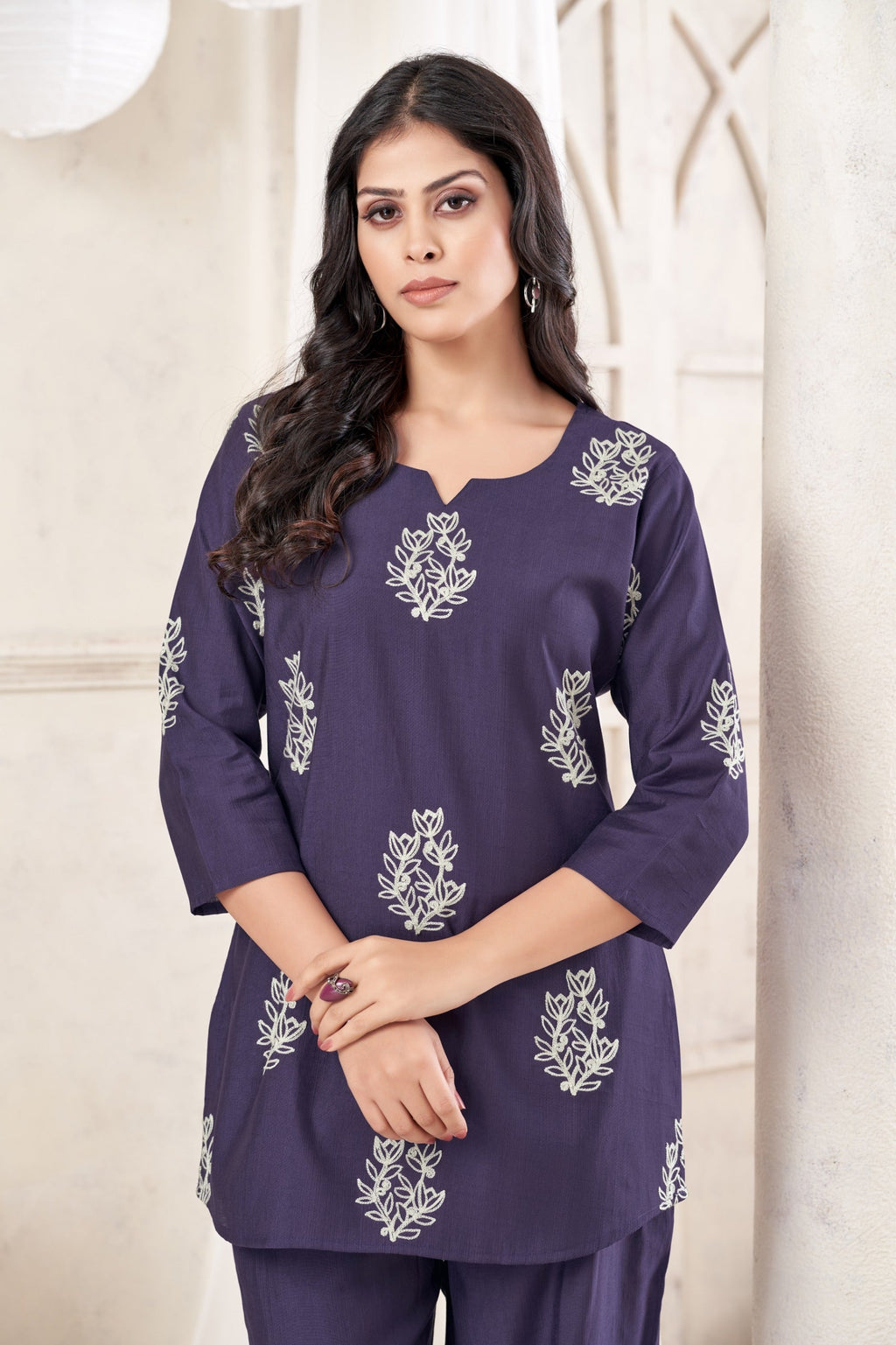 Anaita Butta Blue Stylish Readymade Co-Ords Set | Grocsy