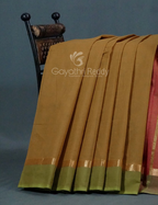 Dual Shades of Dry Mehendi Pure Mangalgiri Cotton By Gayathri Reddy Designer Studio | Grocsy