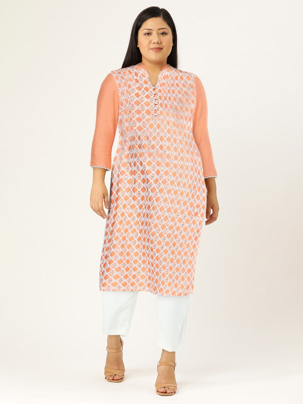 HERE&NOW Women Ethnic Motifs Embroidered Sequined Kurta | Grocsy