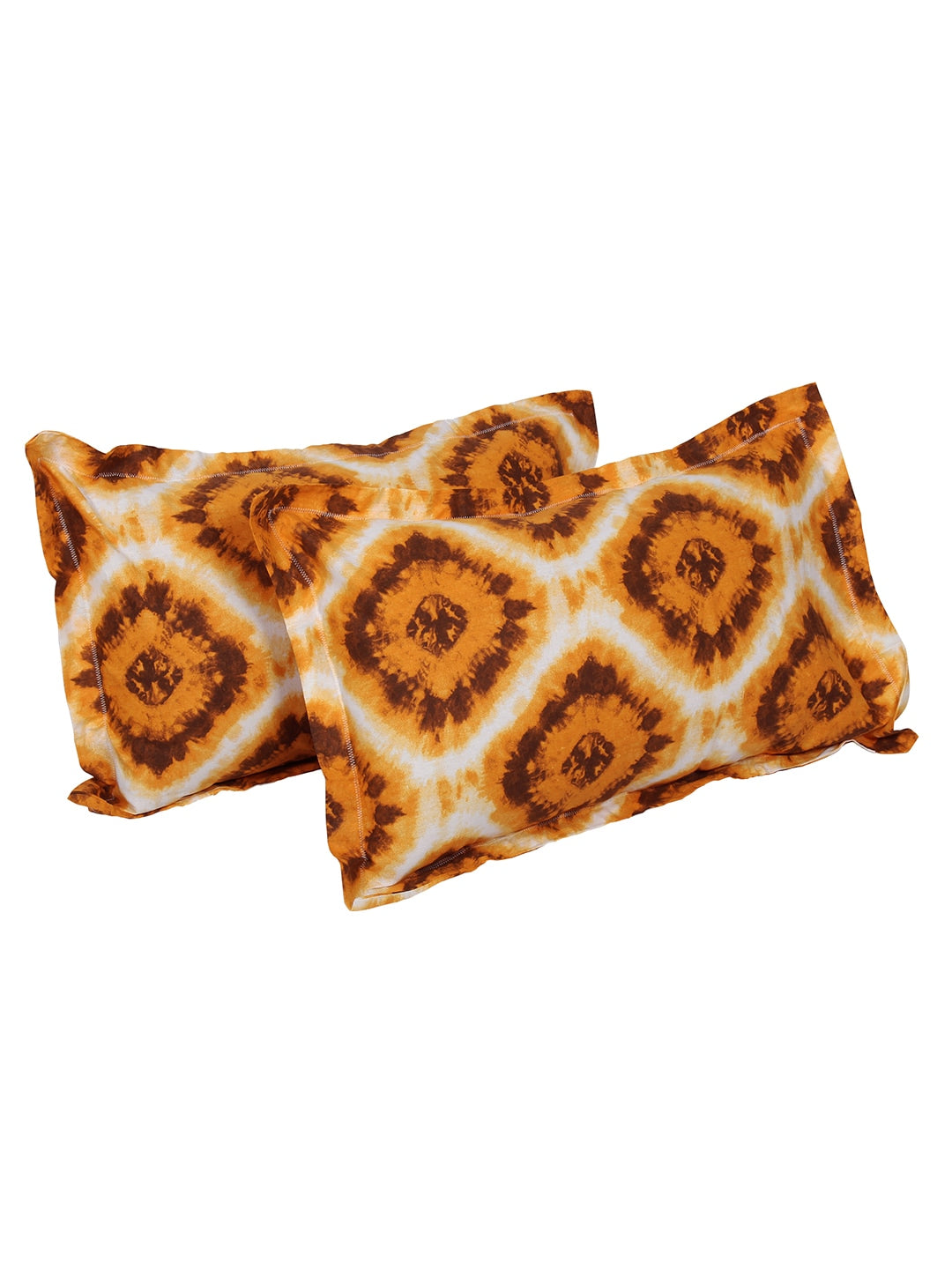 Story@home Unisex Yellow Geometric Cotton 152 TC 1 King Size Bedsheet with 2 Pillow Covers | Grocsy