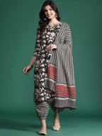 Indo Era Floral Printed Pure Cotton Kurta with Salwar & With Dupatta | Grocsy