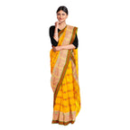 Exclusive Collection 100% Pure Cotton Yellow Tant Saree With Hand Weaving Work | Grocsy