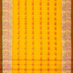 Exclusive Collection 100% Pure Cotton Yellow Tant Saree With Hand Weaving Work | Grocsy