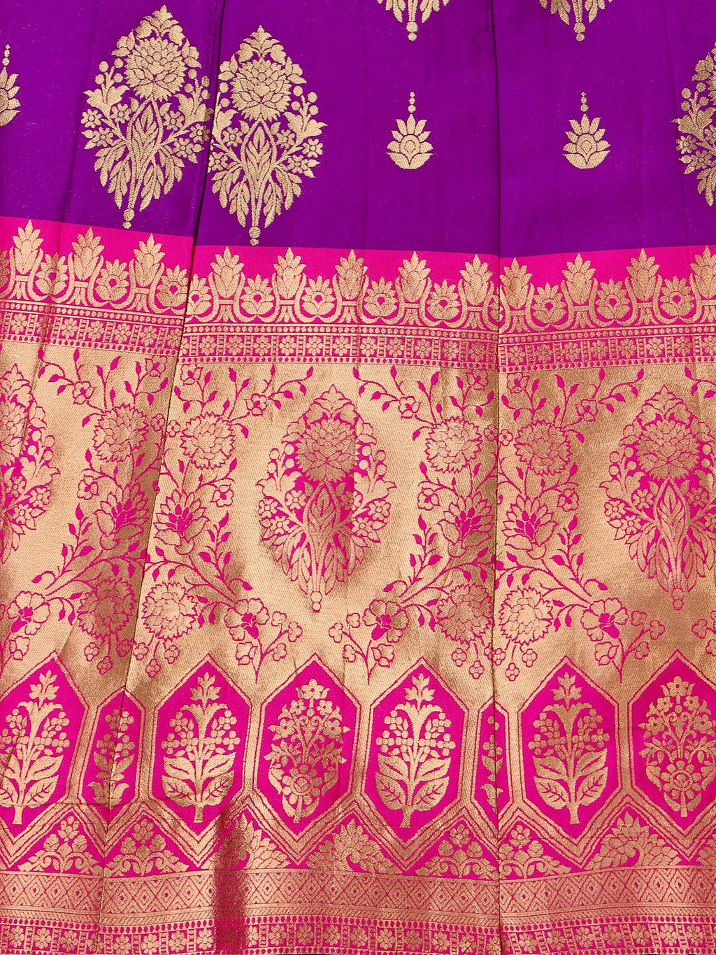 Lorenvalley Fashion Purple Brocade Fabric Lehenga & Unstitched Blouse With Dupatta | Grocsy