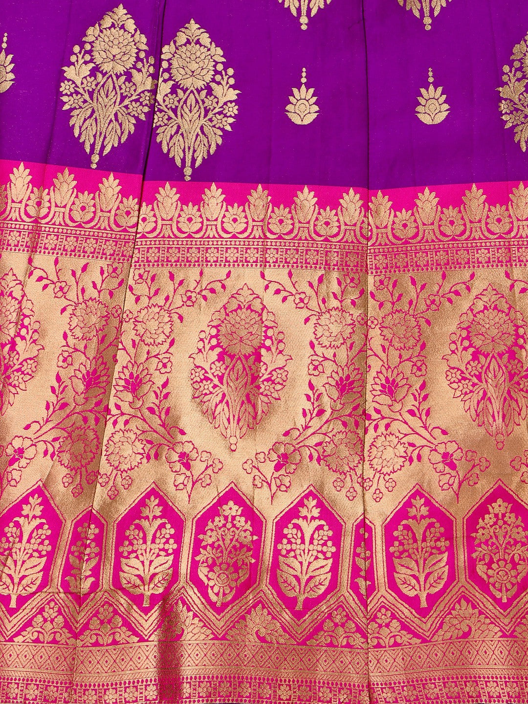 Lorenvalley Fashion Purple Brocade Fabric Lehenga & Unstitched Blouse With Dupatta | Grocsy
