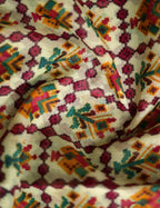 Vibrant Shades of Cream Patola Print Semi Chanderi Saree By Gayathri Reddy Designer Studio | Grocsy