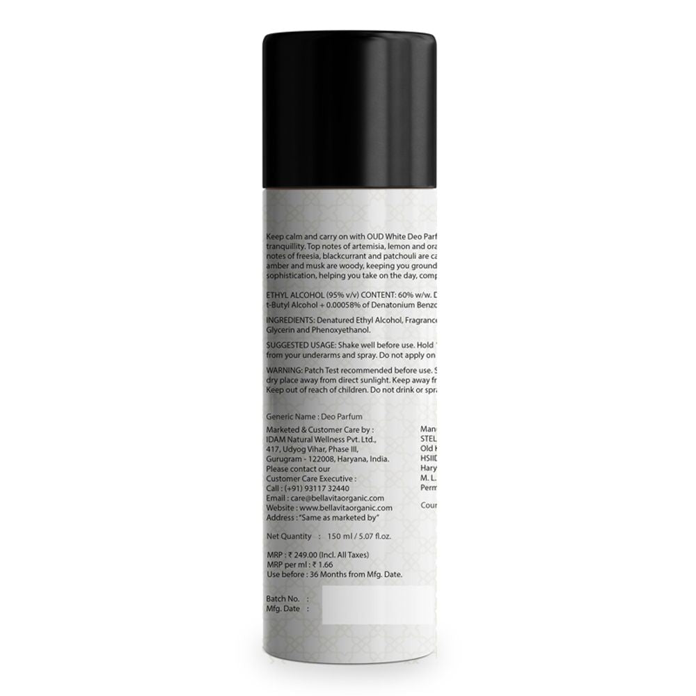 Bella Vita Oud White Deo Parfum | Grocsy
