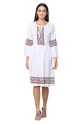 PAVONINE White Color Rayon Fabric Printed Short Midi For Girls | Grocsy