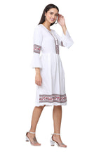 PAVONINE White Color Rayon Fabric Printed Short Midi For Girls | Grocsy