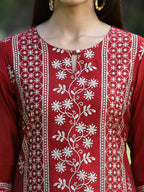 Juniper Womens Maroon Modal Chanderi Foil Printed Straight Kurta | Grocsy