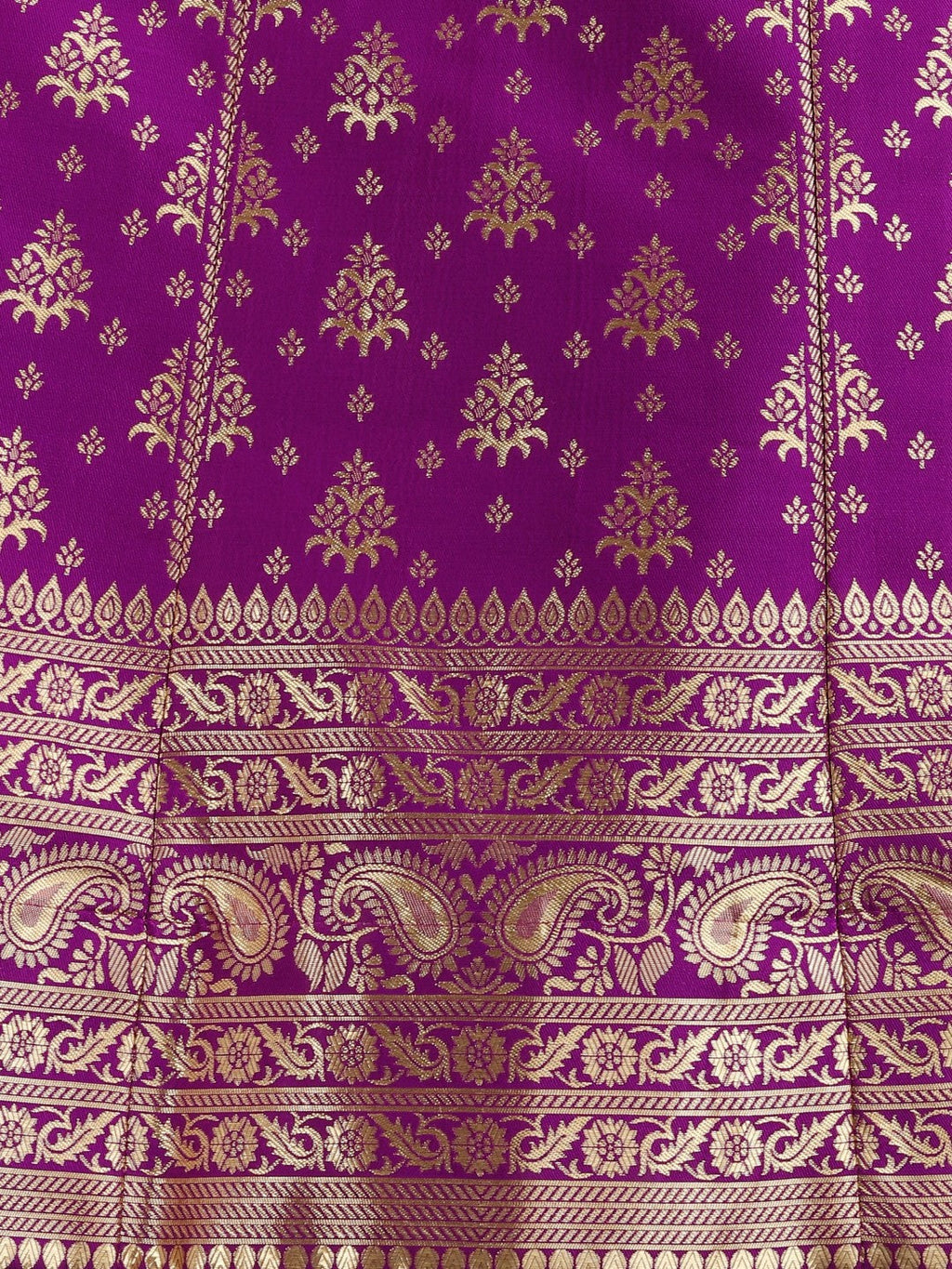 Lorenvalley Fashion Purple Brocade Fabric Lehenga & Unstitched Blouse With Dupatta | Grocsy