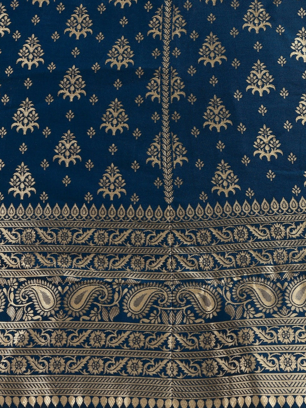 Lorenvalley Fashion Rama Brocade Fabric Lehenga & Unstitched Blouse With Dupatta | Grocsy