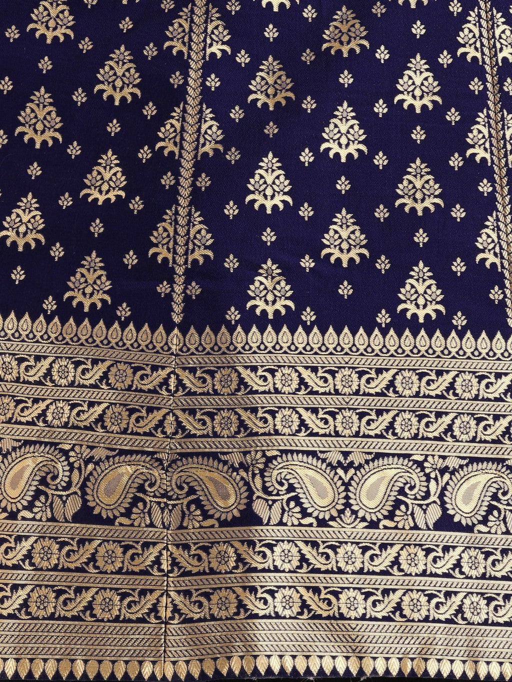 Lorenvalley Fashion Blue Brocade Fabric Lehenga & Unstitched Blouse With Dupatta | Grocsy