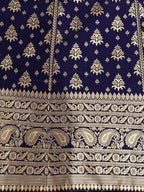 Lorenvalley Fashion Blue Brocade Fabric Lehenga & Unstitched Blouse With Dupatta | Grocsy