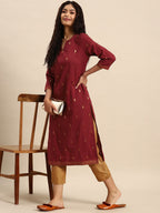 Sangria Geometric Printed Kurta | Grocsy