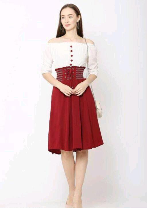 PAVONINE Maroon Color Kansai Midi For Girls | Grocsy