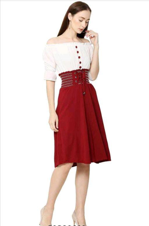 PAVONINE Maroon Color Kansai Midi For Girls | Grocsy