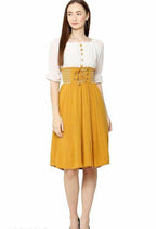 PAVONINE Mustard Color Kansai Midi For Girls | Grocsy