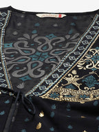 Juniper Women Navyblue Georgette Printed Jacket Style Dress | Grocsy