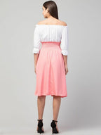 PAVONINE Peach Color Kansai Midi For Girls | Grocsy