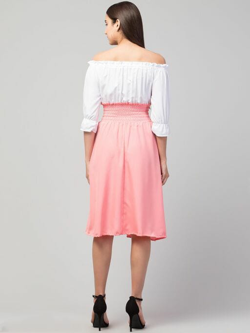 PAVONINE Peach Color Kansai Midi For Girls | Grocsy