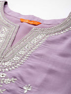 Indo Era Plus Size Embroidered Regular Sequinned Kurta with Trousers & With Dupatta | Grocsy
