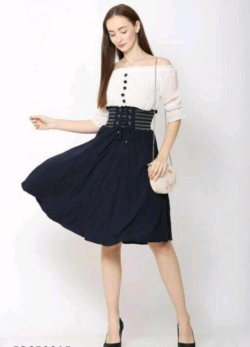 PAVONINE Navy Blue Color Kansai Midi For Girls | Grocsy