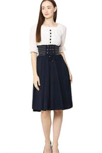 PAVONINE Navy Blue Color Kansai Midi For Girls | Grocsy