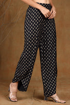 Juniper Women's Black Rayon Printed Tulip Dhoti Pant | Grocsy
