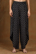 Juniper Women's Black Rayon Printed Tulip Dhoti Pant | Grocsy
