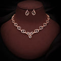 Tehzeeb Creationss Gold-Polished Choker Lavender Stone Necklace With Stud Earrings | Grocsy