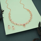 Tehzeeb Creationss Gold-Polished Choker Lavender Stone Necklace With Stud Earrings | Grocsy